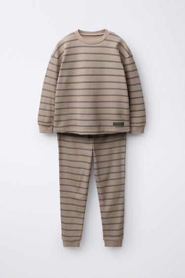 6-14 URTE/ WAFFLE MARRADUN PIJAMA - kafe-kolorea, Zara-rena - Irudia 0