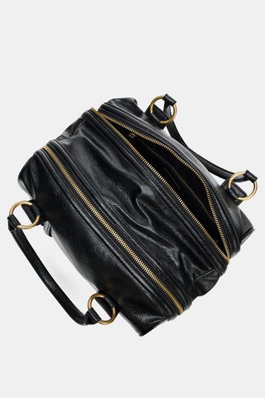 SAC PORTÉ ÉPAULE À DÉTAILS MÉTALLIQUES - Noir de Zara - Image 7