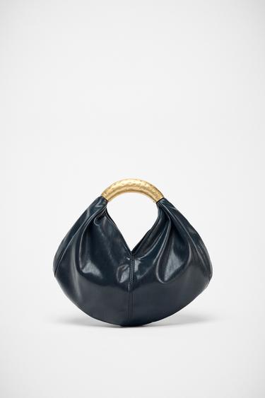 BOLSO DE MANO ASA METÁLICA - Azul Marino de Zara