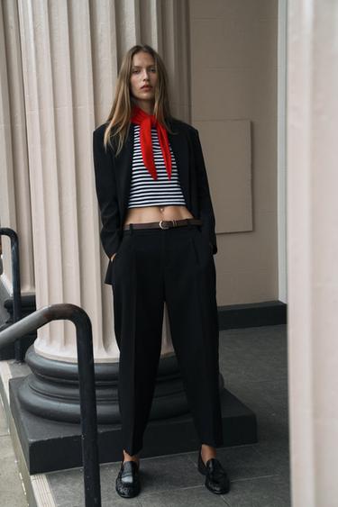 Zara 褶皺柔軟樂福鞋 - 黑色