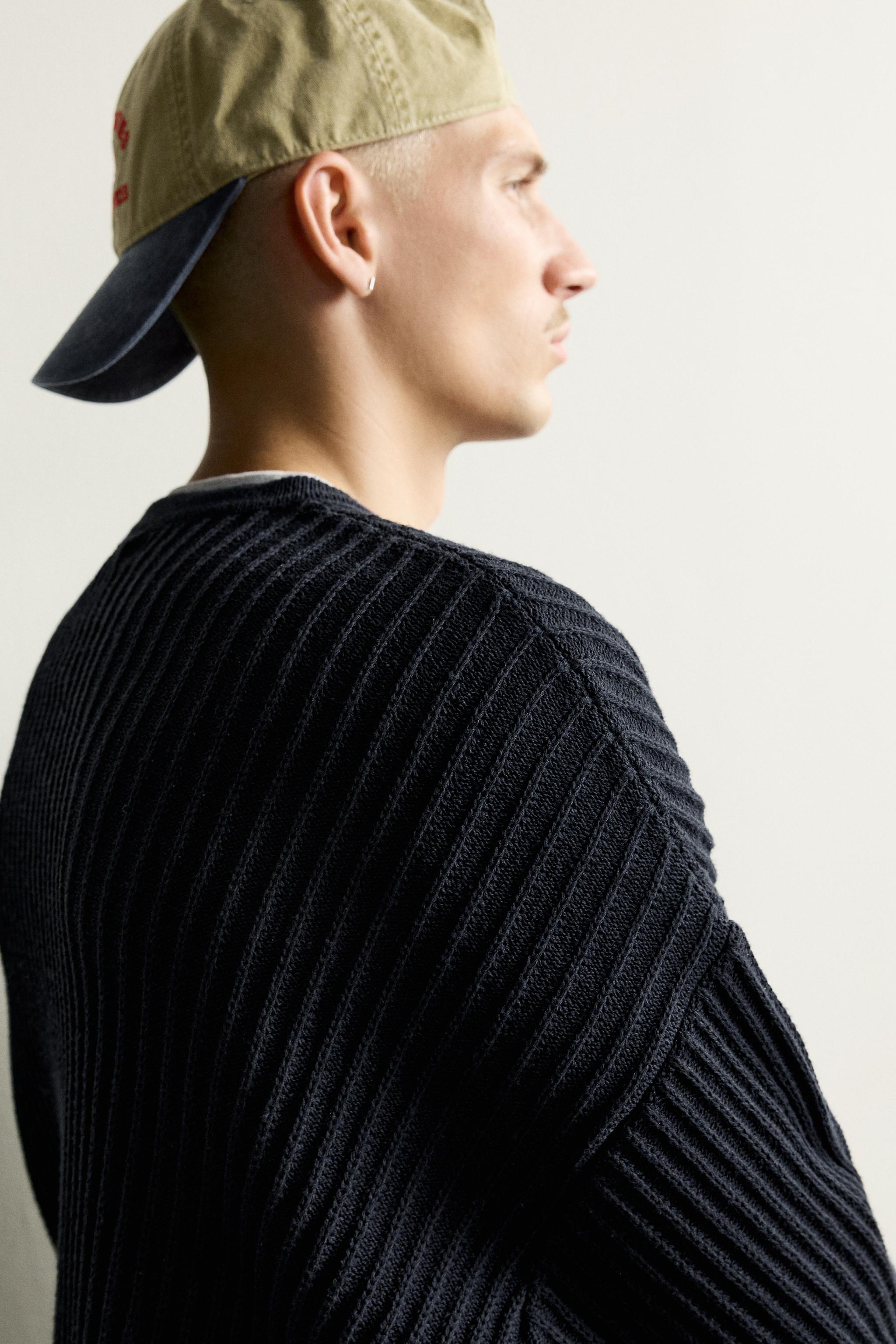 Zara DOKULU BOXY FIT KAZAK görsel 6