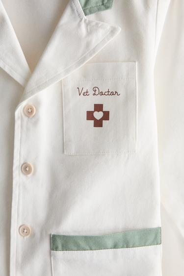 KIDS’ VETERINARIAN COSTUME — White / Green 2