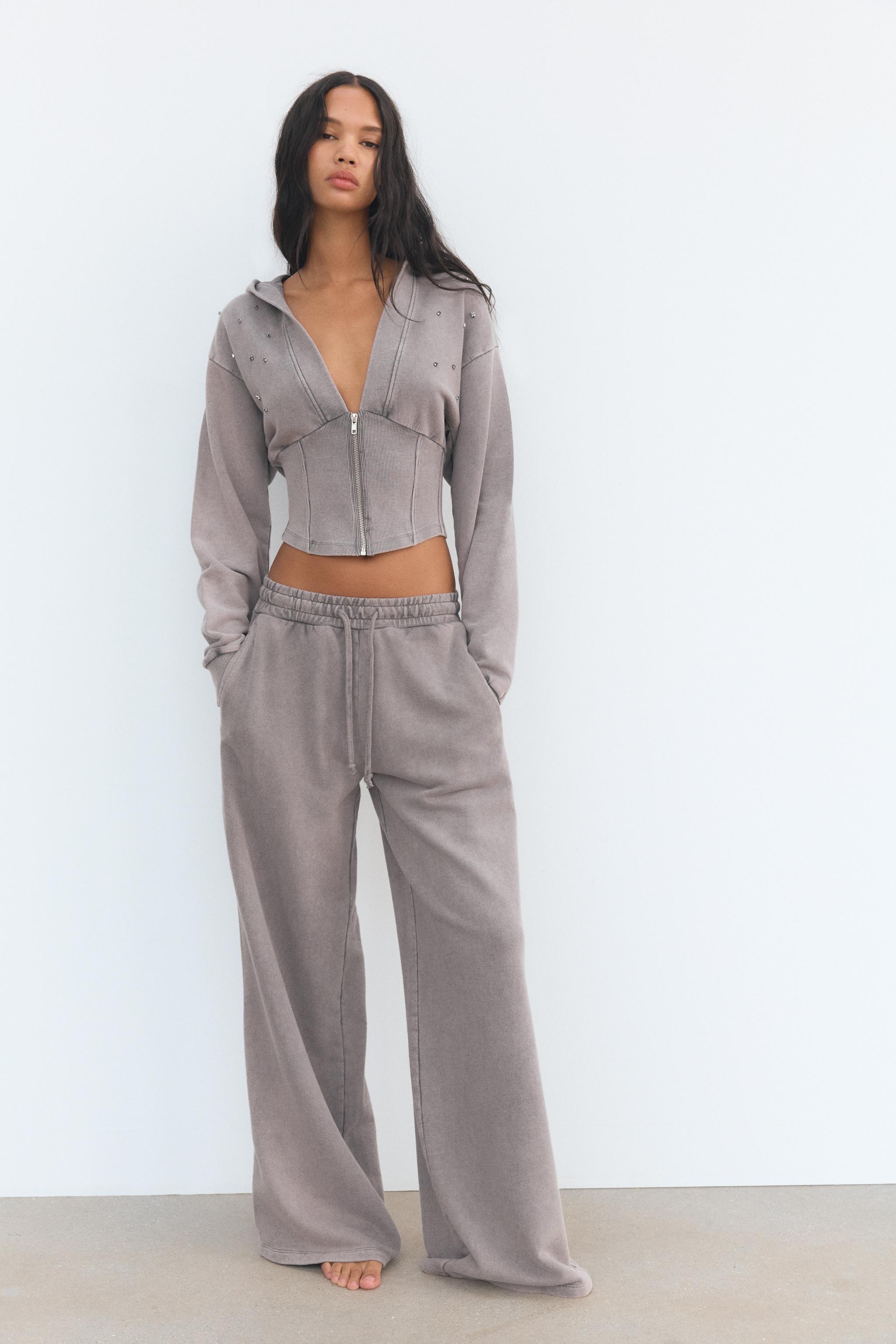 Grey zara tracksuit on sale