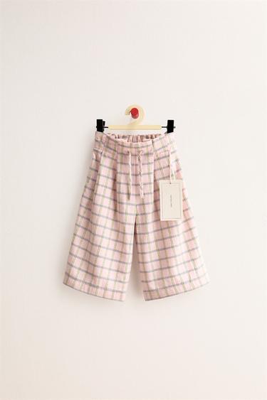 ZARA TIMELESS - WIDE-LEG CHECKS TROUSERS - Pastel pink by Zara