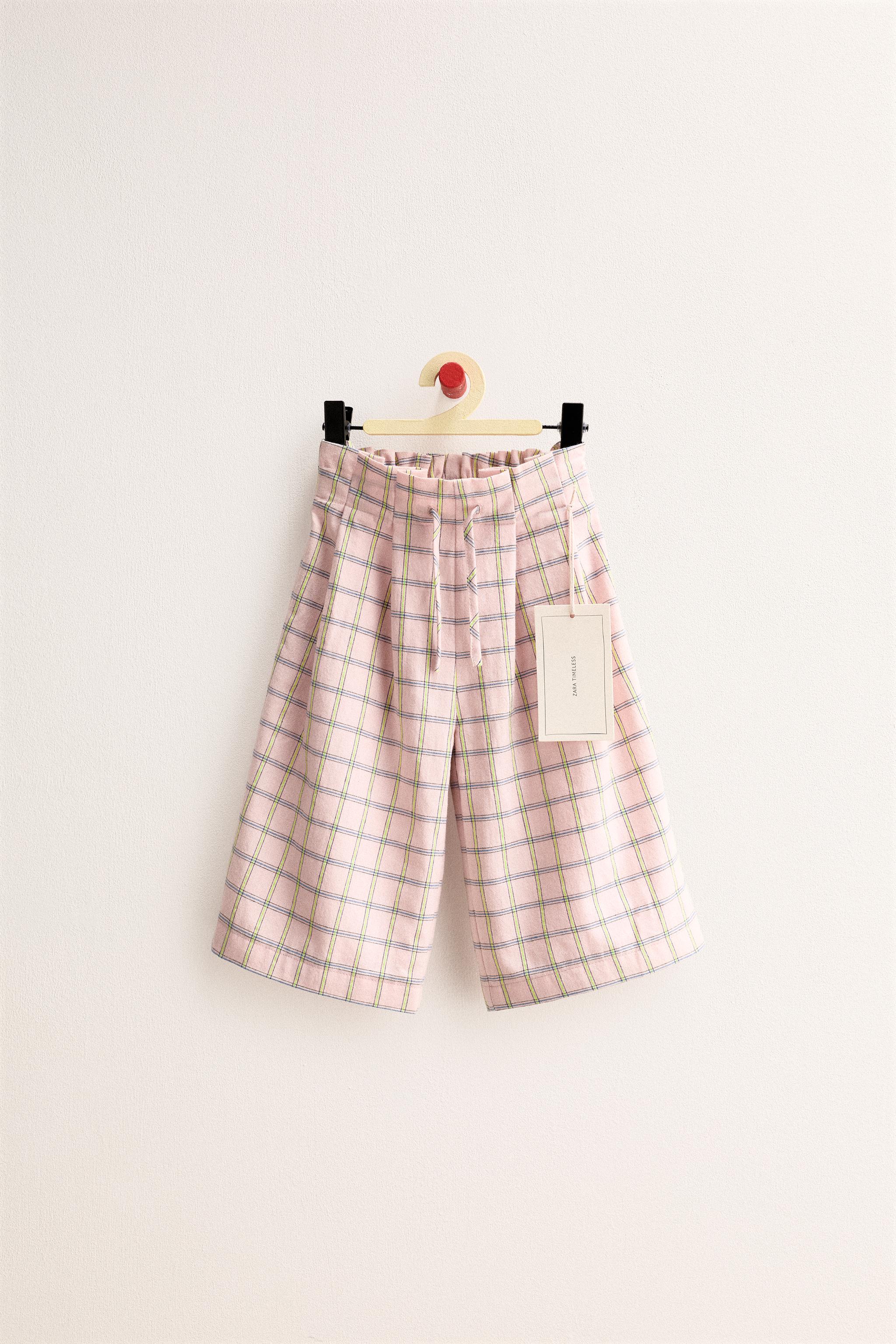 ZARA TIMELESS - PANTALON LARGE À CARREAUX