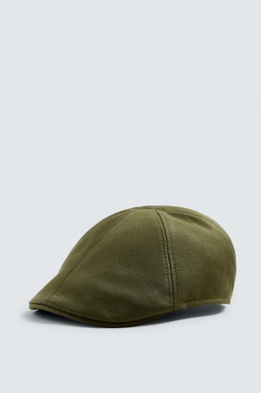 Zara TEXTURED BERET - Khaki - Image 0