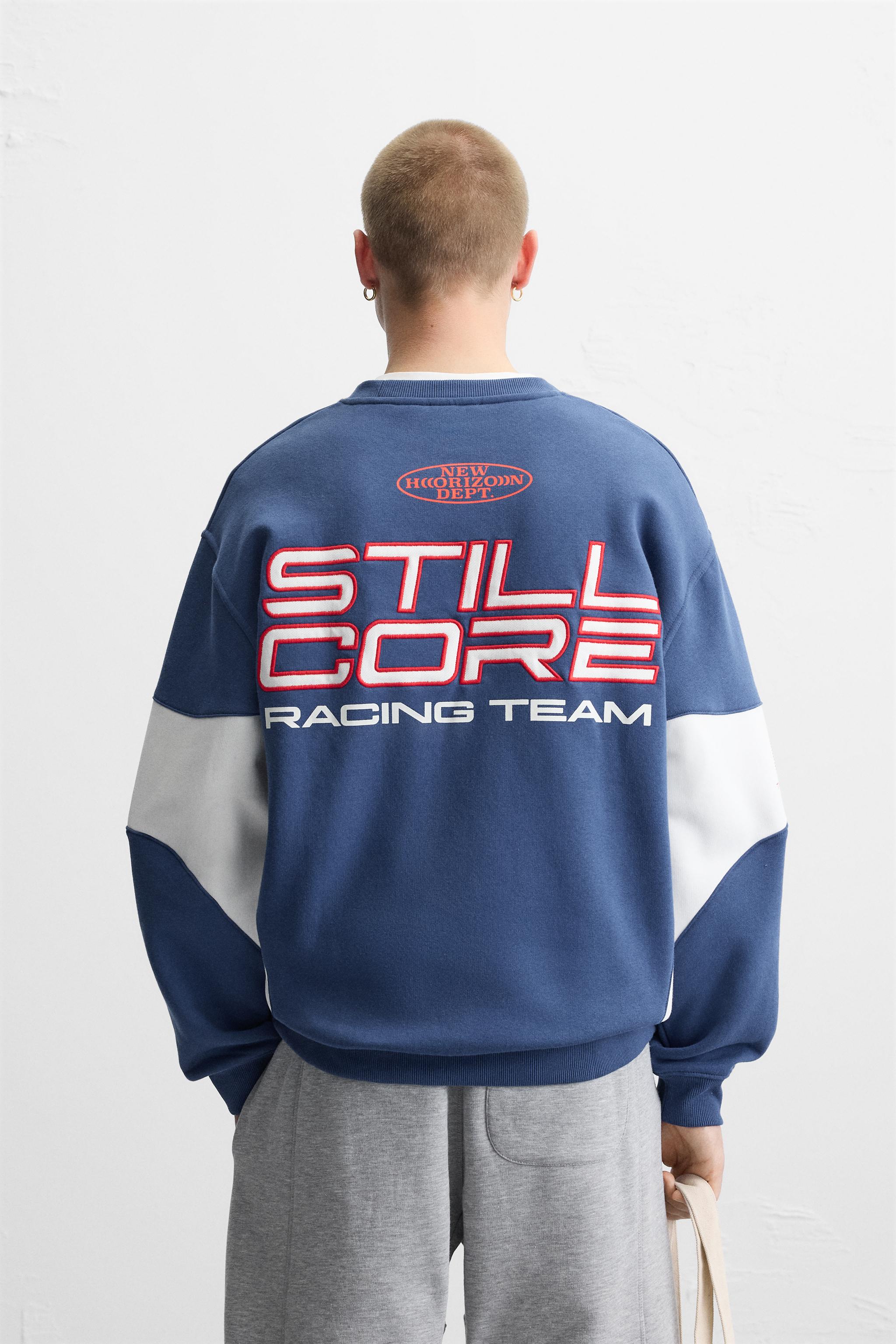 RACING PRINT CREWNECK SWEATSHIRT - Blue | ZARA United States RACING PRINT CREWNECK SWEATSHIRT - Blue | ZARA United States