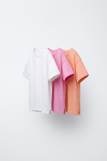Zara THREE-PACK OF BASIC T-SHIRTS - Tangerine - Image 0