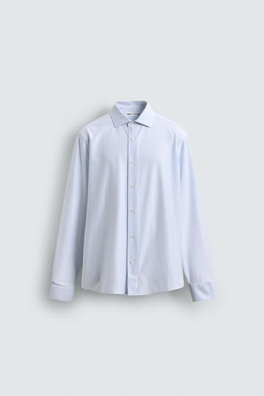 REGULAR FIT SHIRT - White / Sky blue by Zara