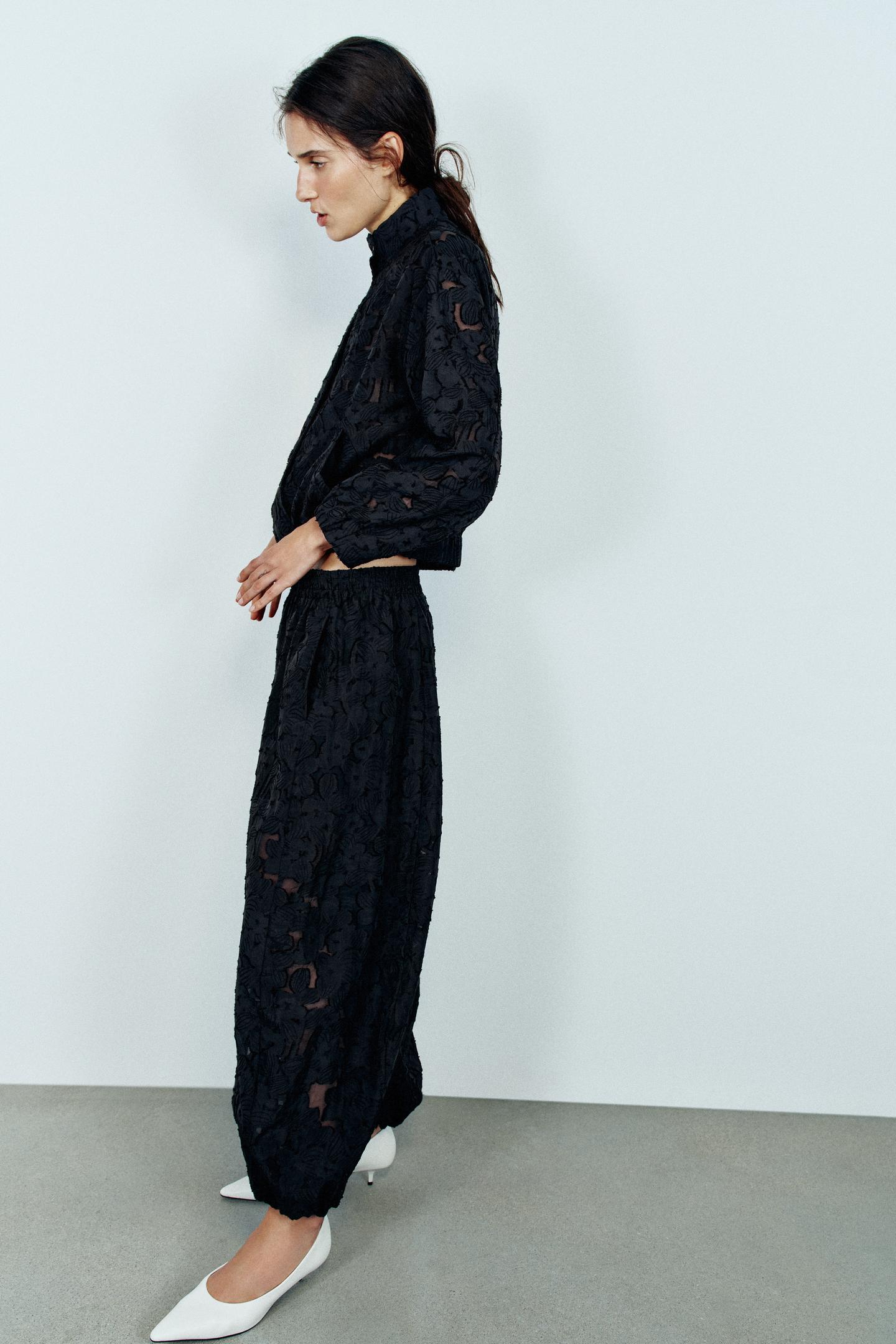 Женская куртка Zara Burnout Bomber, цвет: Чёрный — фото 5