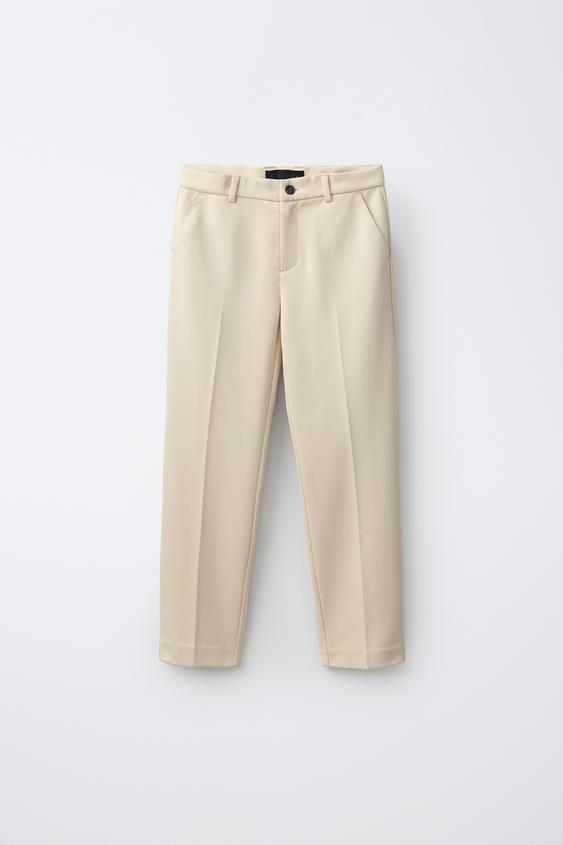 PANTALÓN TRAJE ESTRUCTURA - Beige de Zara - Imagen 0