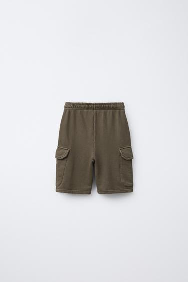 SLOGAN T-SHIRT AND CARGO BERMUDA SHORTS SET - Brown by Zara - Image 5
