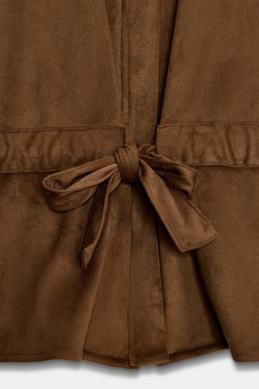 CHEMISE SAFARI EFFET DAIM - Marron clair de Zara - Image 6