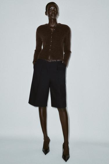 CARDIGAN WITH BALL BUTTONS - brown vigore by Zara