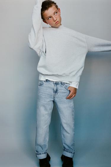 JEANS STRAIGHT BAJO VUELTA - Azul claro de Zara