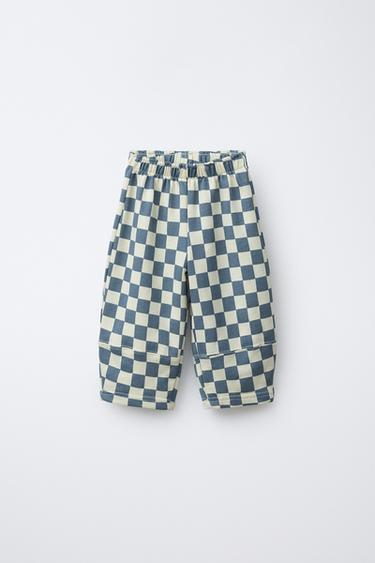 BALLOON CHECK TROUSERS - Blue by Zara - Image 0