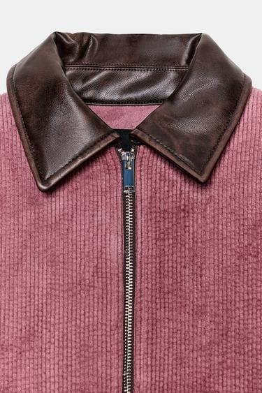 BLOUSON EN VELOURS CÔTELÉ À COL MATIÈRE SYNTHÉTIQUE - MARSALA de Zara - Image 11
