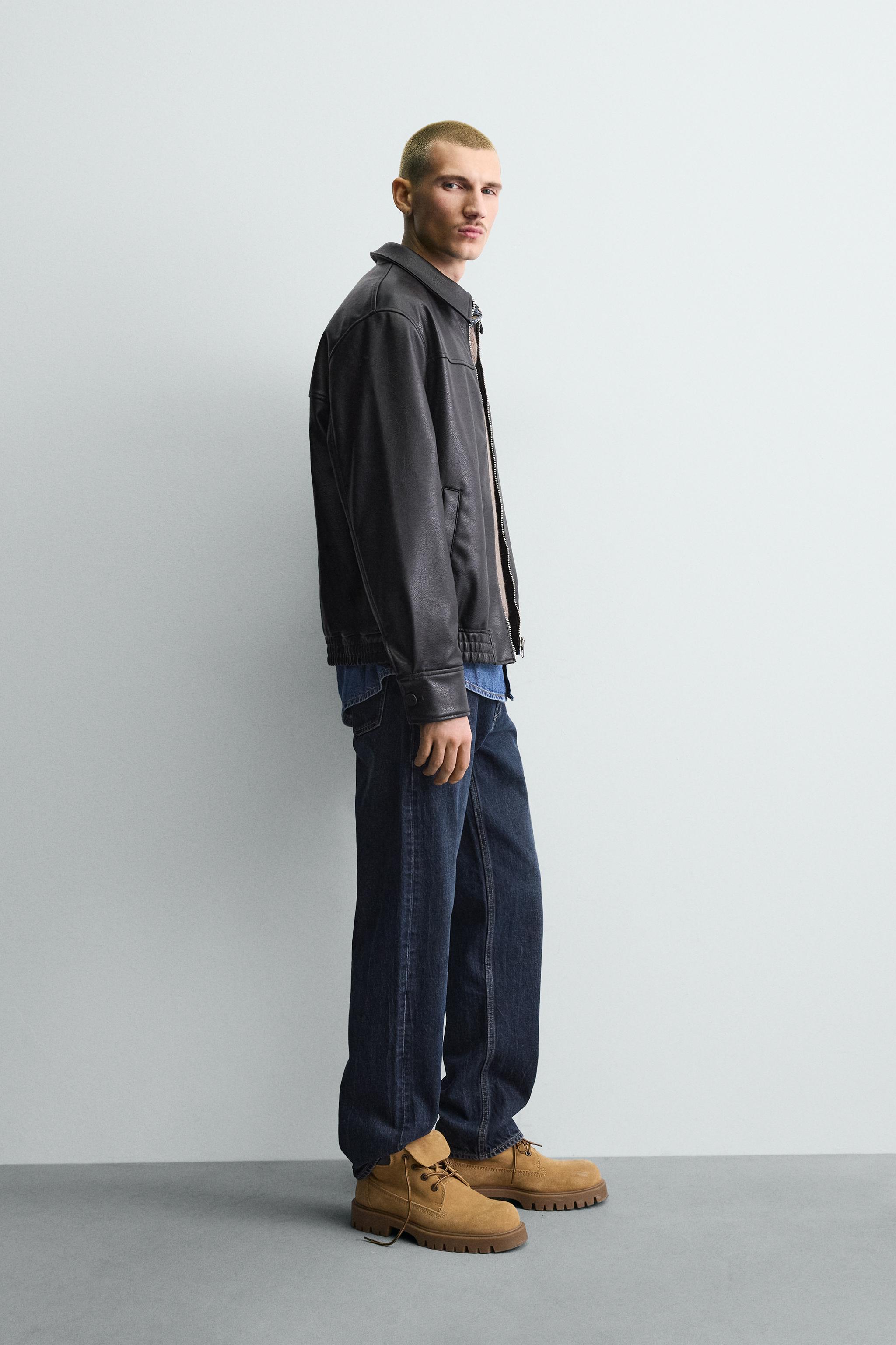 フェイクレザーボンバージャケット - チョコレートブラウン | ZARA