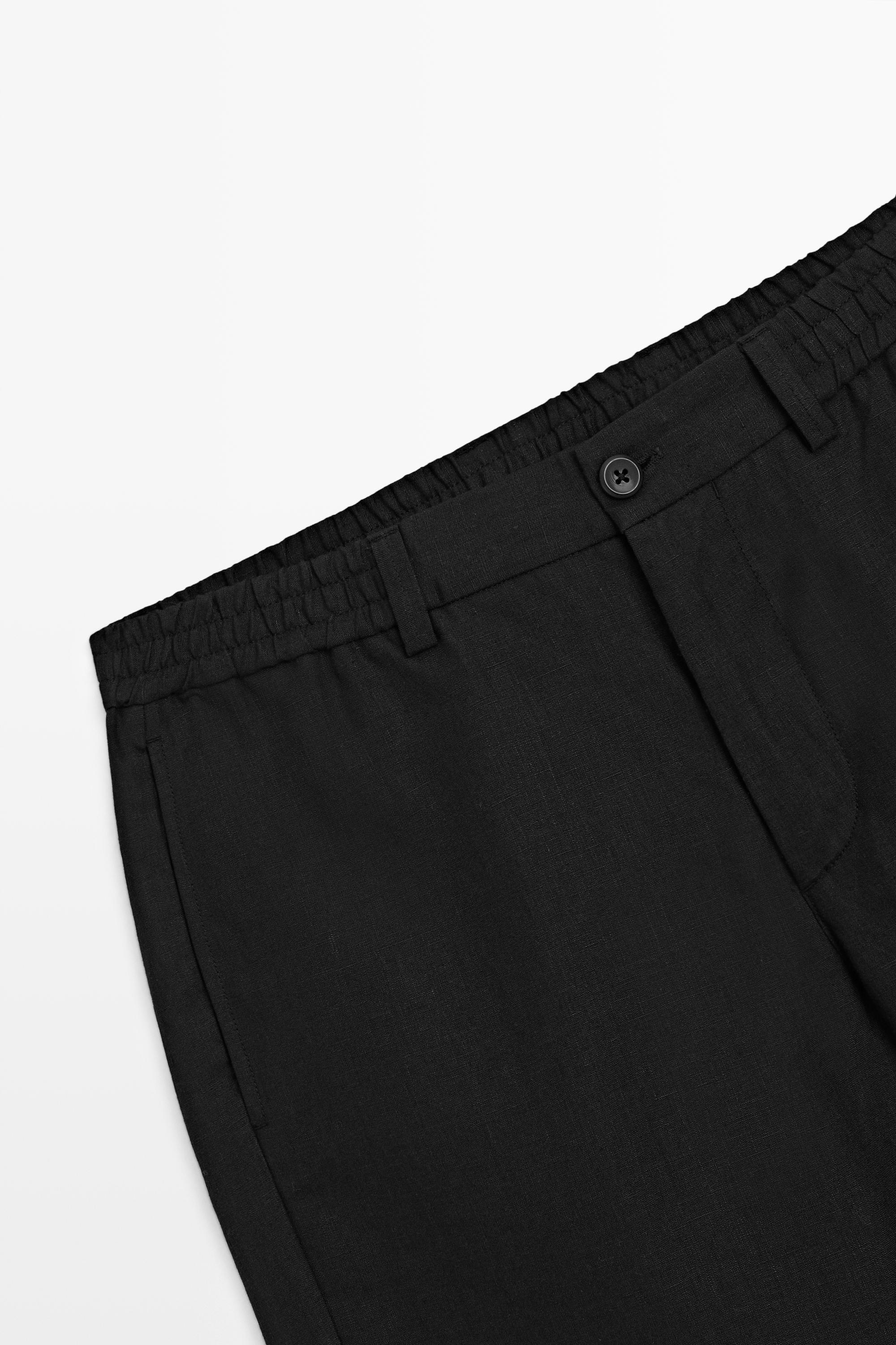100% linen short Bermuda shorts