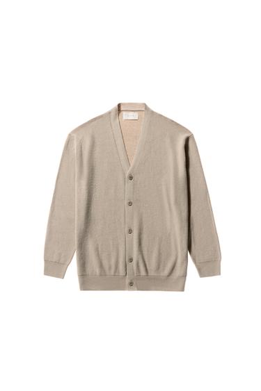 COTTON BLEND CARDIGAN - Beige by Zara
