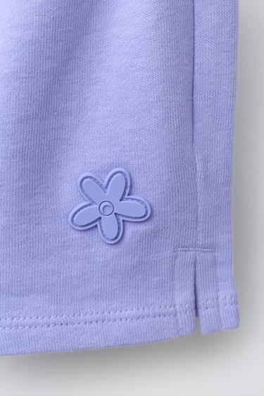 PLUSH BERMUDA SHORTS WITH RUBBERISED APPLIQUÉ - Blue / Lavender by Zara - Image 3