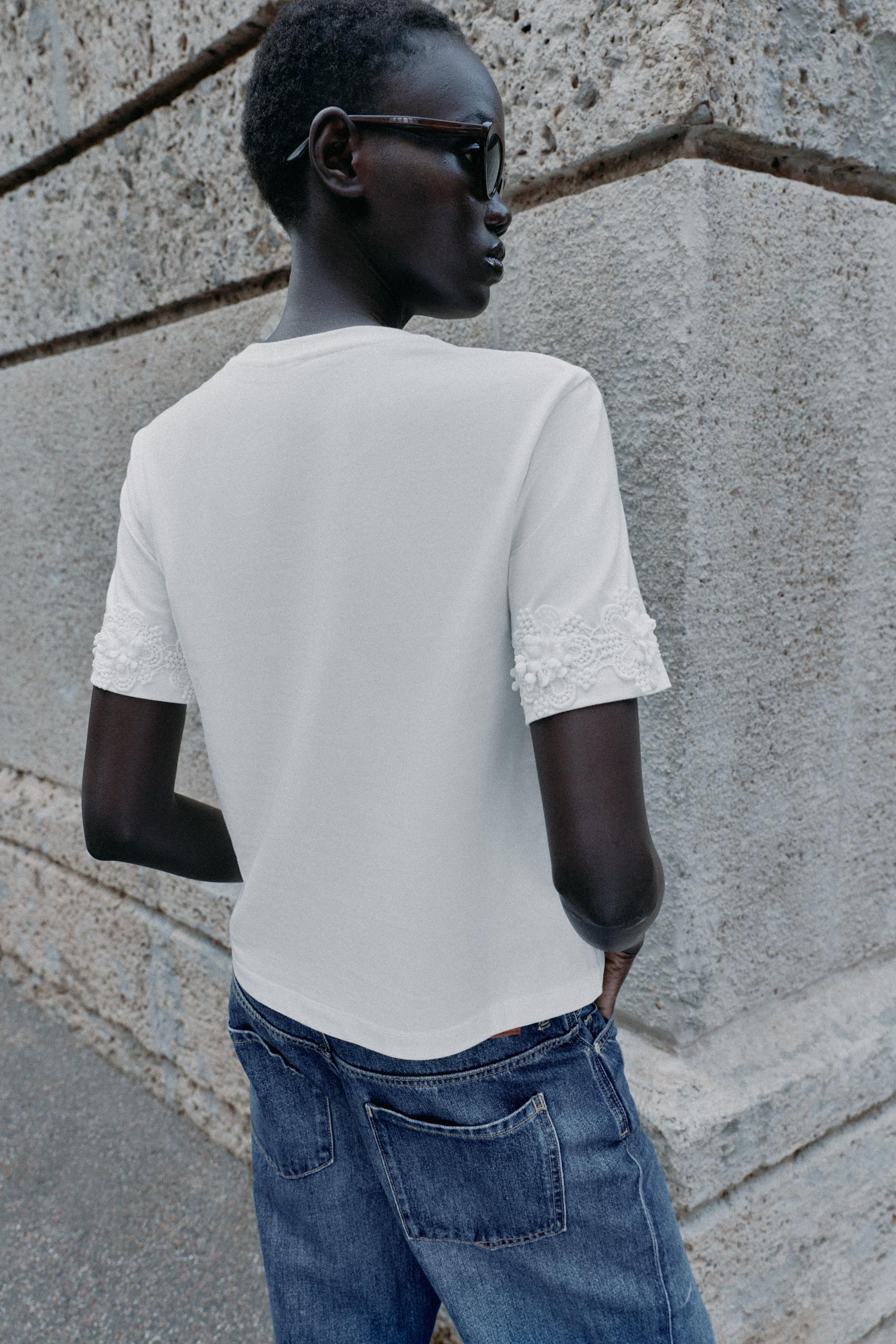 EMBROIDERED FLOWER T-SHIRT - thumbnail 4