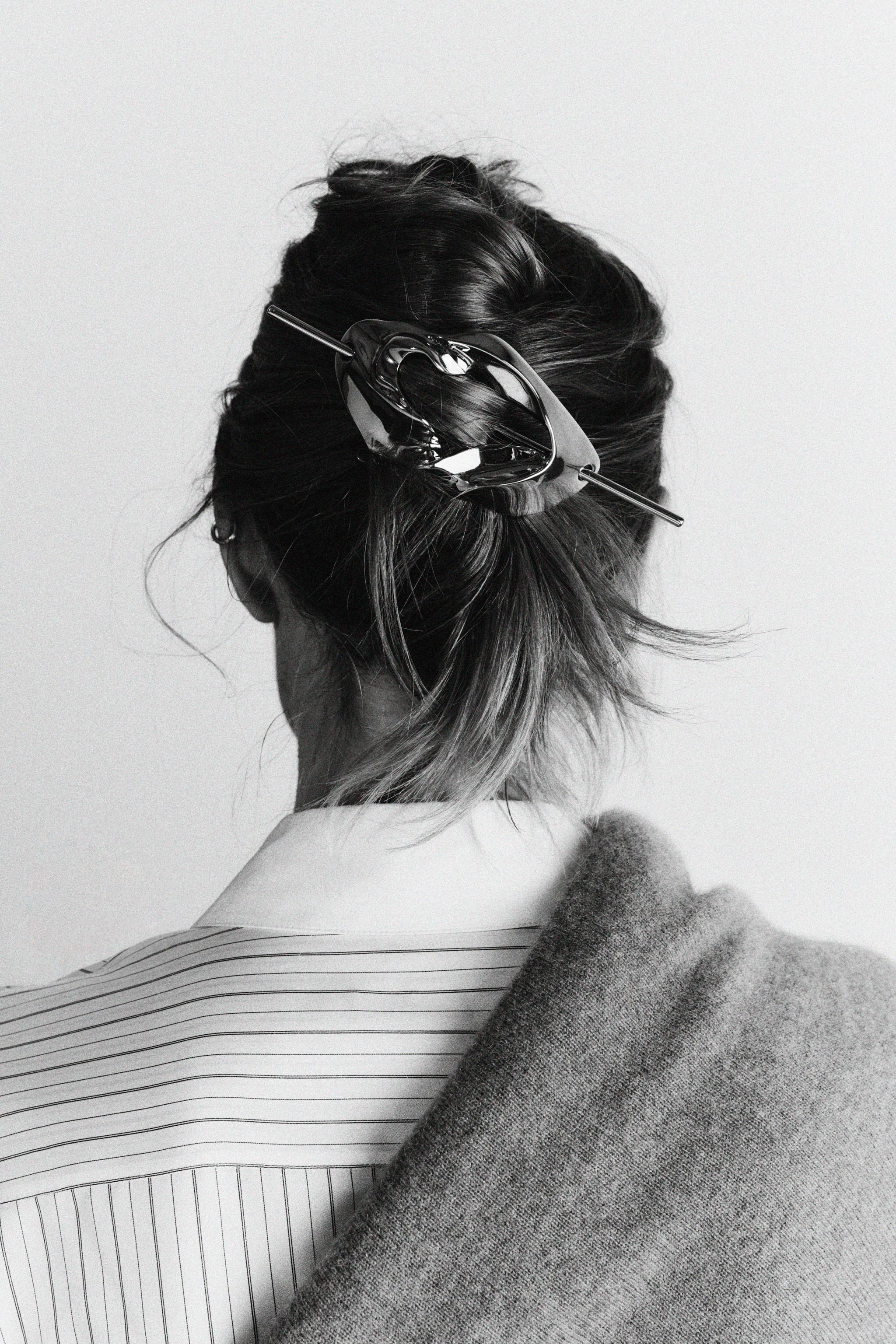 METAL HAIR CLIP — Silver
