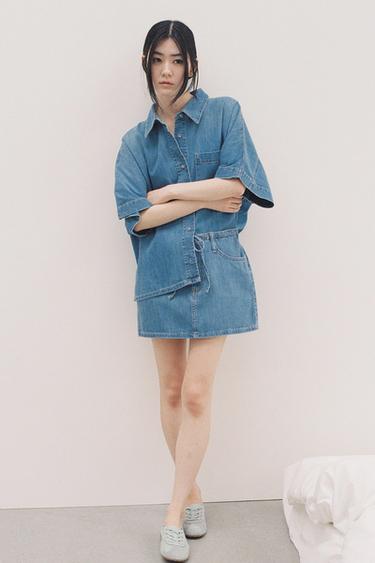 TRF デニムミニスカートブルーZaraのTRF デニムミニスカート - ブルー 