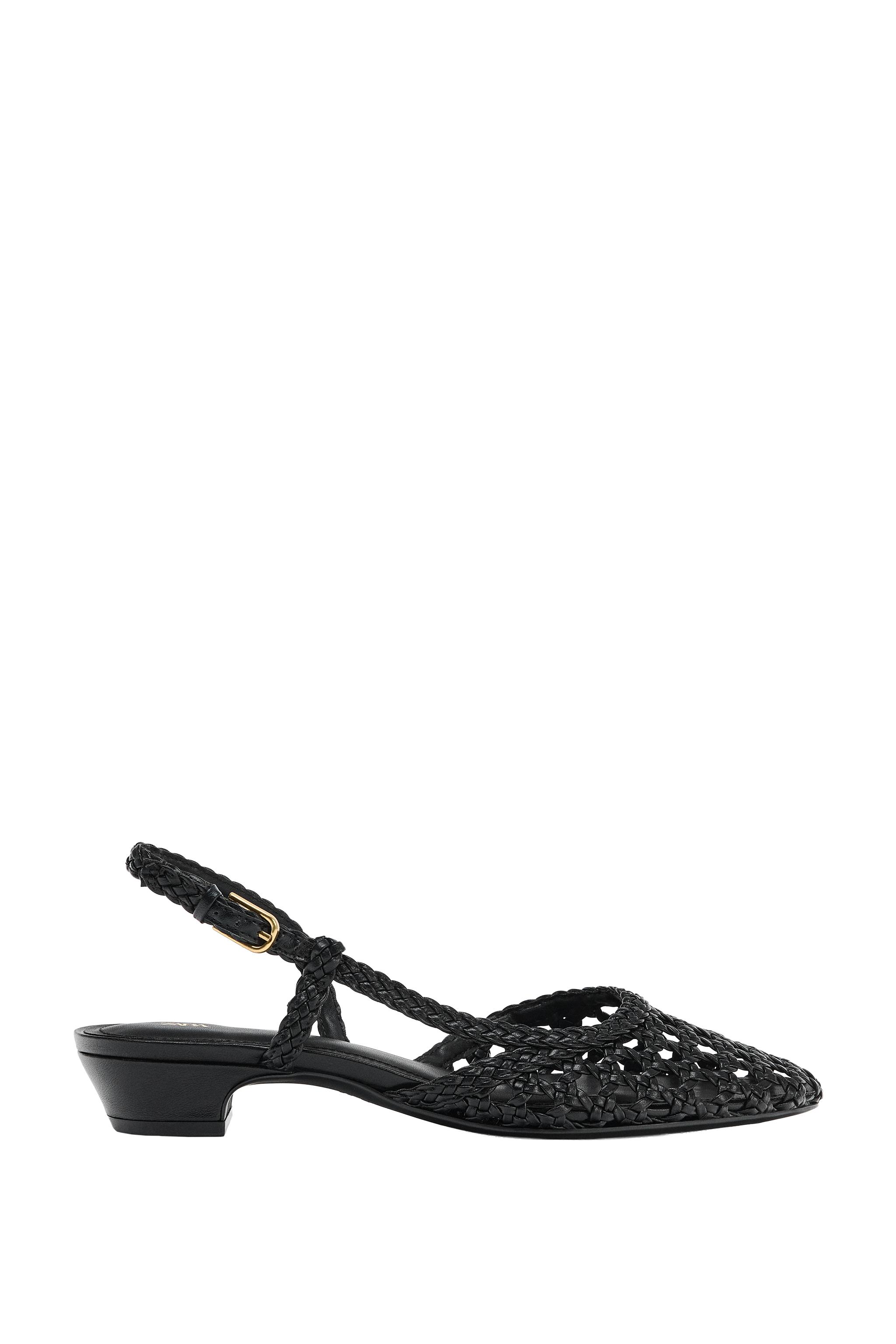 メッシュディテールスリングバックシューズ - ブラック | ZARA Japan