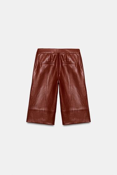 BERMUDA LONGUE MATIÈRE SYNTHÉTIQUE - Tuile de Zara - Image 4