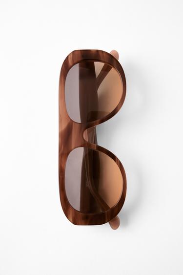 LUNETTES DE SOLEIL MASQUE AVIATEUR - Marron de Zara