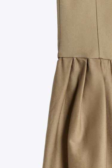 STRAPLESS MIDI DRESS - Khaki by Zara - Image 8