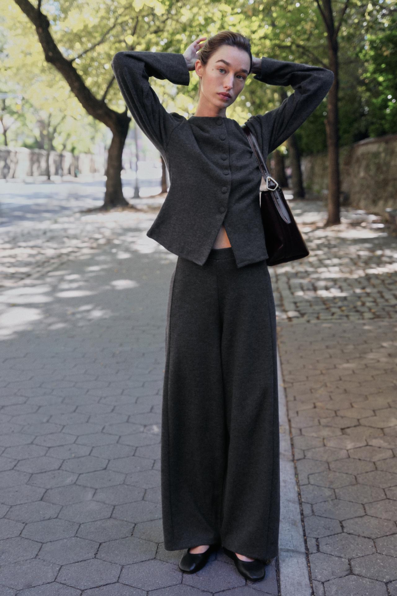 SOFT VOLUME PANTS — Anthracite grey