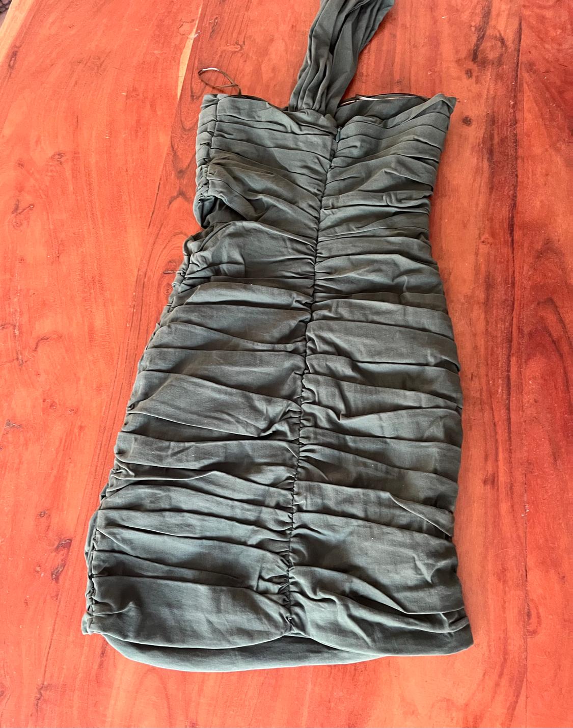 ASYMMETRIC LINEN BLEND DRESS - Image 2