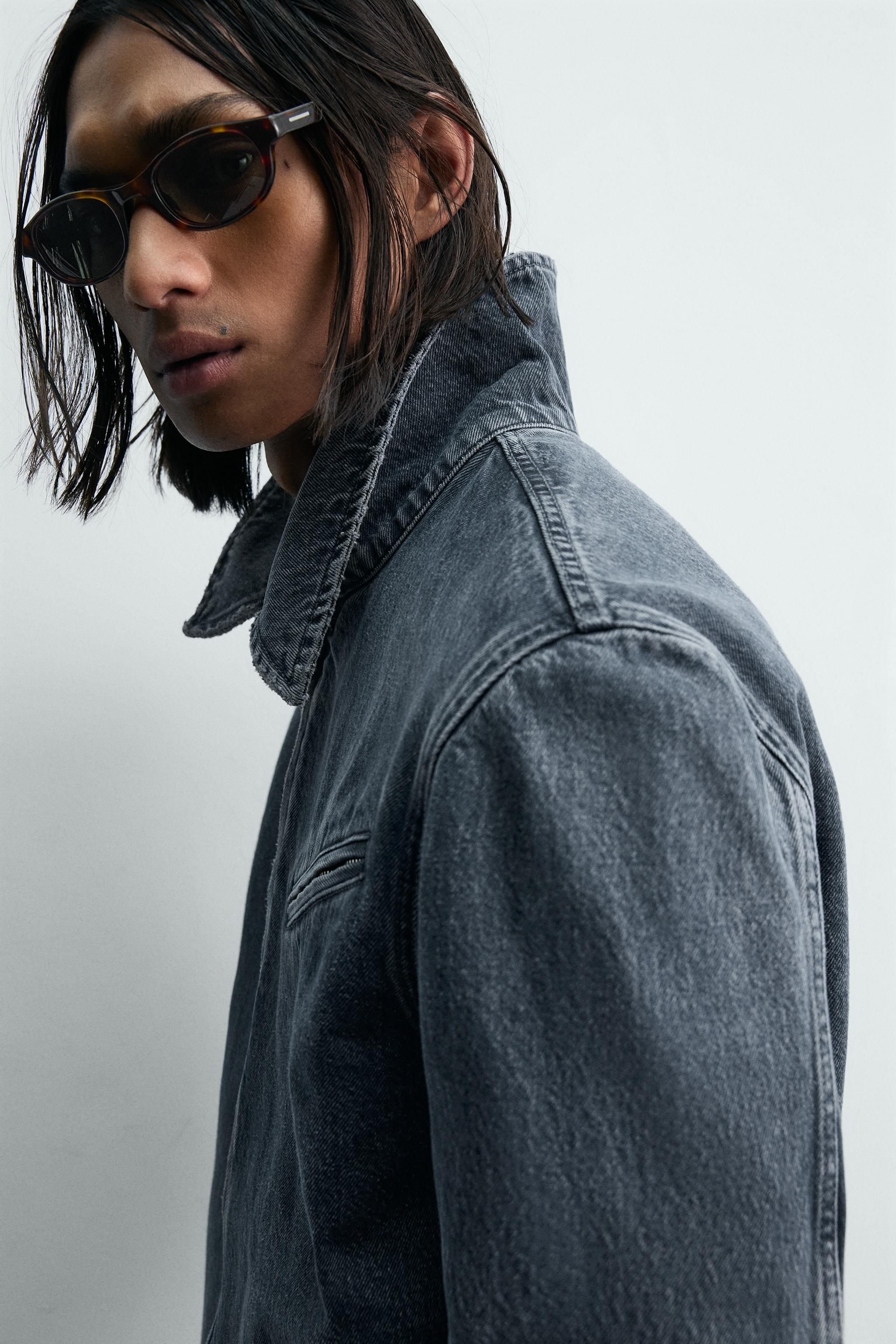 VESTE EN JEAN À FERMETURE ÉCLAIR