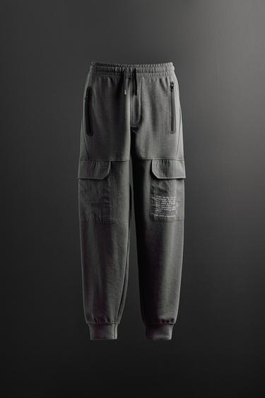 Zara SPORTY JOGGER PANTS - Gray