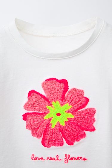 EMBROIDERED FRINGED T-SHIRT - White by Zara - Image 2