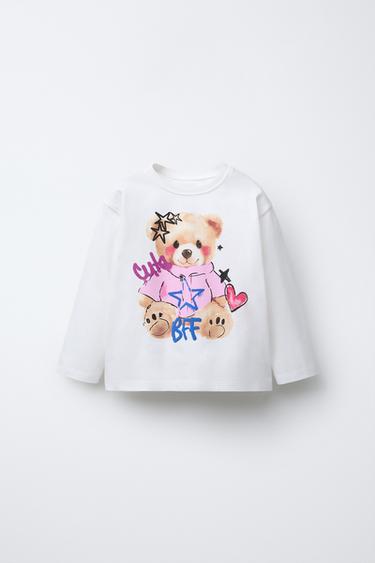 RAISED PRINT T-SHIRT - Oyster-white by Zara - Image 0