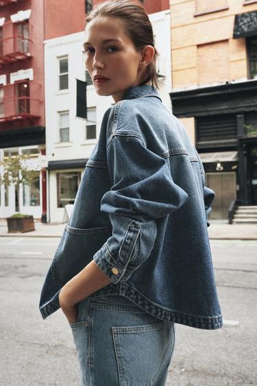 Zara Z1975 DENIM JACKET - Mid-blue