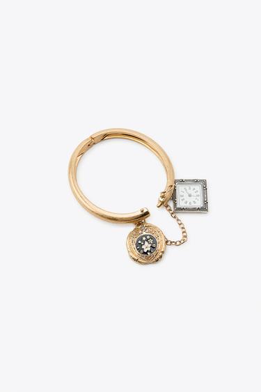 PACK OF 2 COMBINED BRACELETS WITH CLOCK AND BELL CHARMS - Gold / Silver by Zara - Image 4