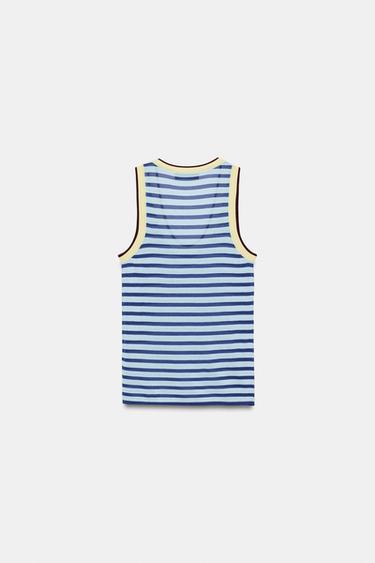 STRIPED KNIT TOP - Mid-blue by Zara - Image 4