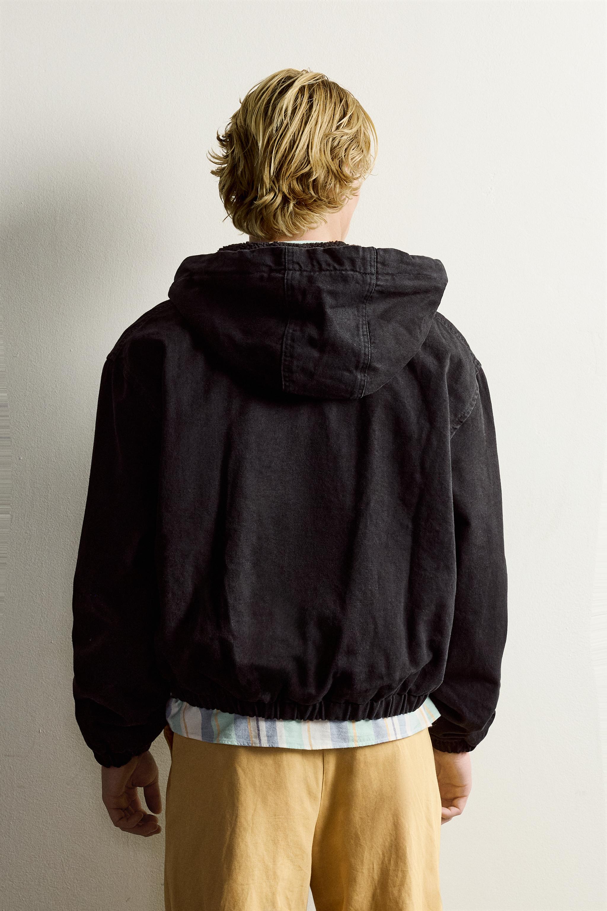 VESTE EN JEAN À DOUBLURE EFFET MOUTON