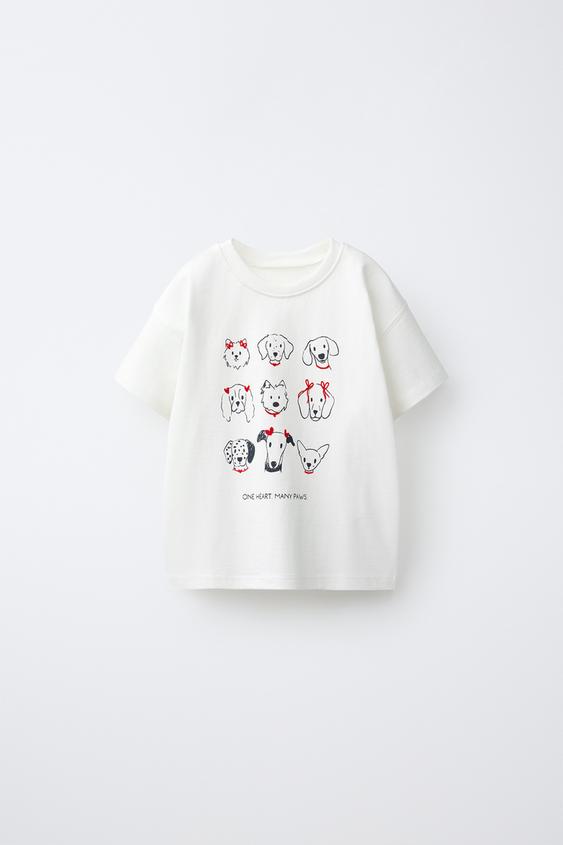 DOG PRINT T-SHIRT - White by Zara - Image 0