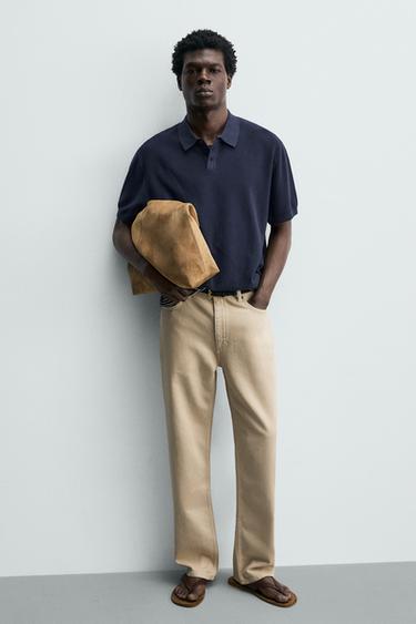 REGULAR FIT PIQUÉ KNIT POLO SHIRT - Blue by Zara - Image 4