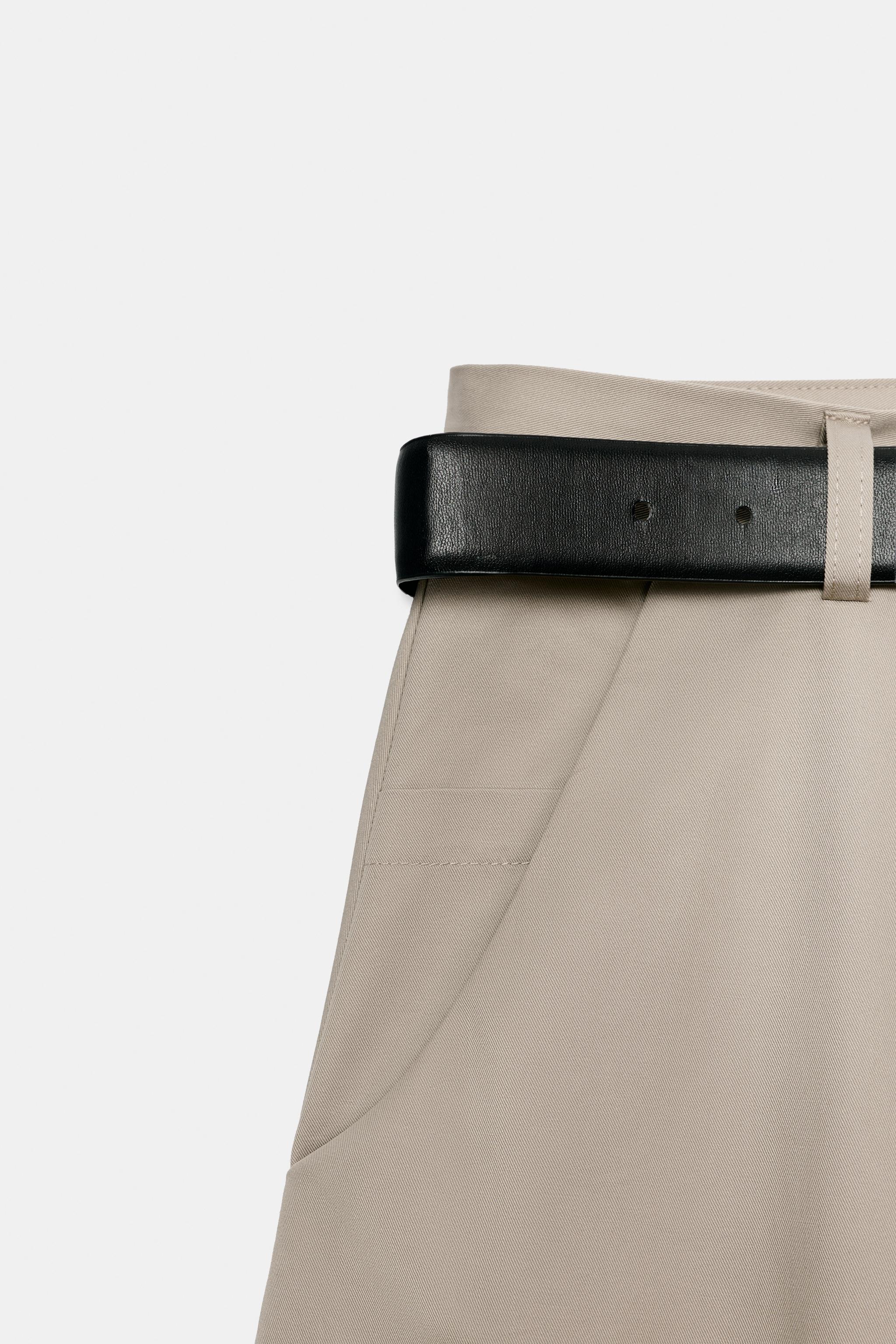 Женские брюки Zara BELTED VOLUME PANTS — фото 8