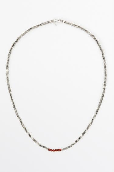 Zara Mixed bead detail necklace - Red
