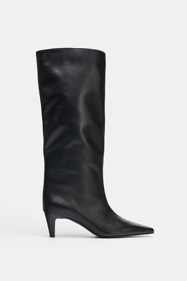 BOTA TACÓN KITTEN PEL - Negro de Zara