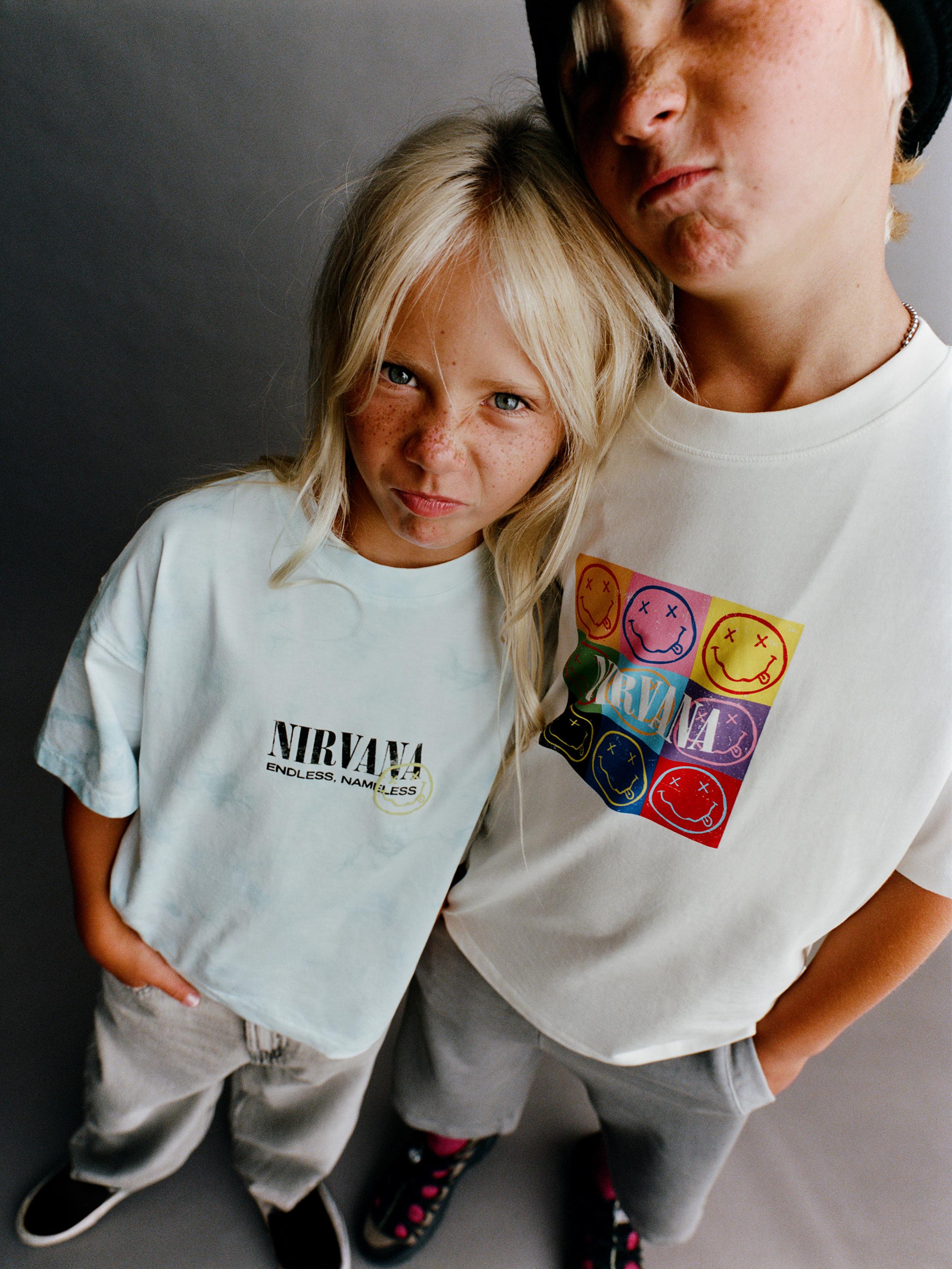 NIRVANA ® TIE-DYE PRINT T-SHIRT — Blue