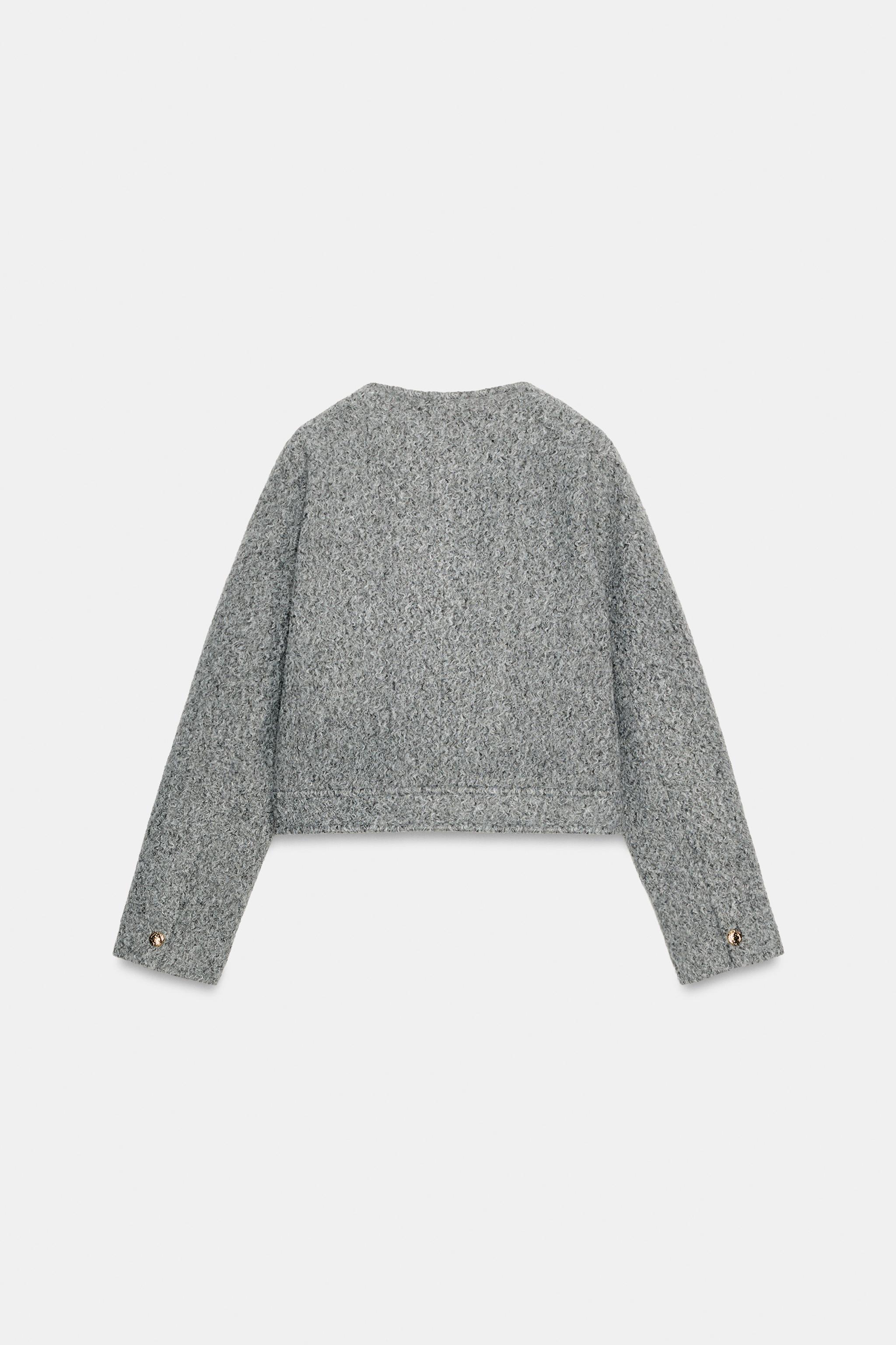ブークレ ゴールドボタンジャケット - グレー | ZARA Japan / 日本