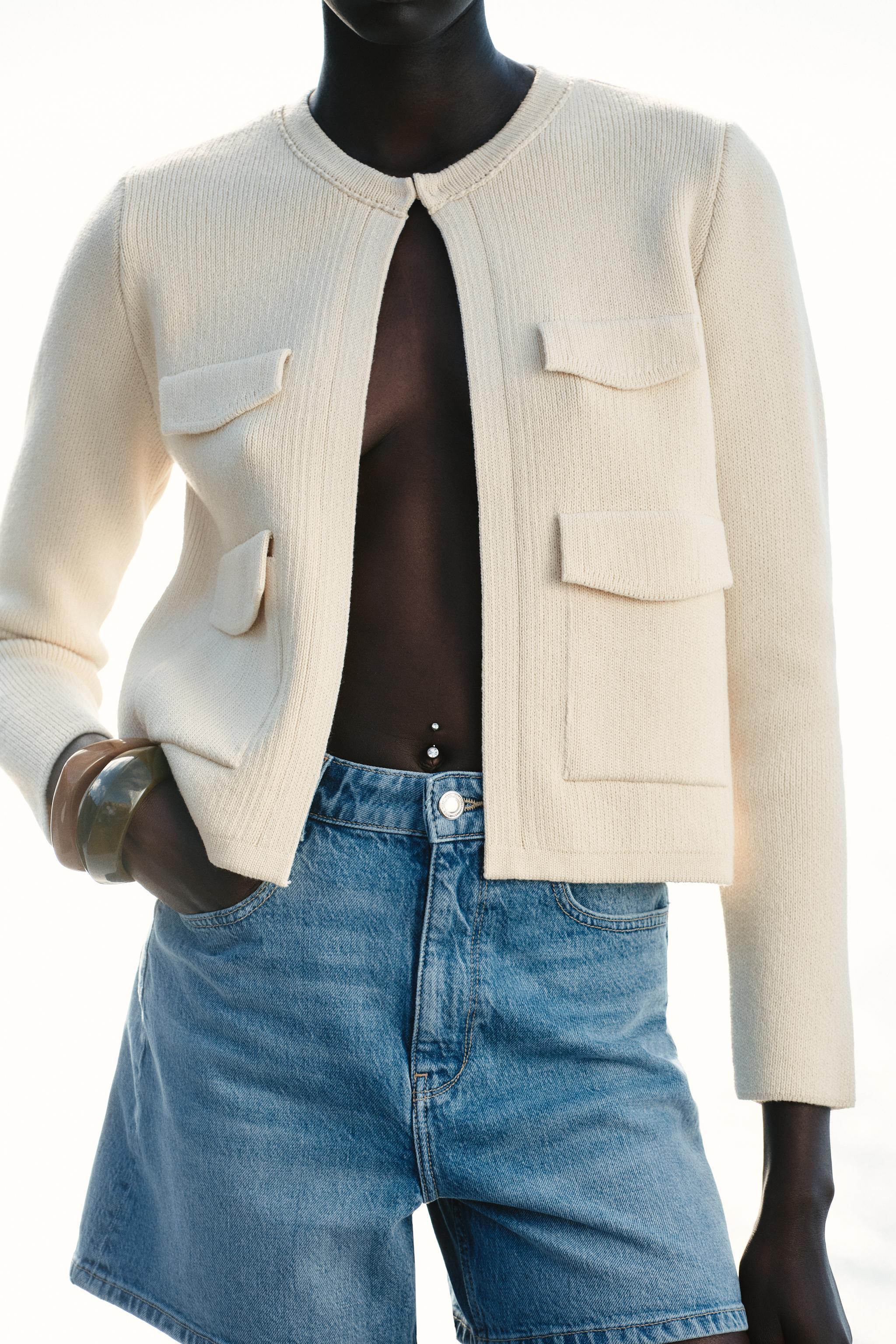 ZARA - ZARA オープンニット カーディガン XS-Sサイズ エクリュ
